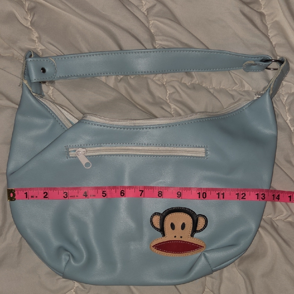 Paul Frank Light Blue Shoulder Bag with Monkey Julius Logo